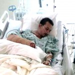 Justin Pollock in hospital bed